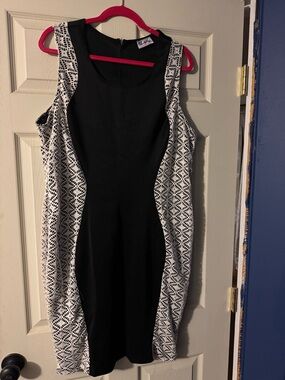 Urban Rose Black and White Sleeveless Sheath Dress